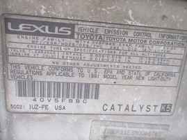 1991 LEXUS LS400 WHITE 4.0L AT Z15118